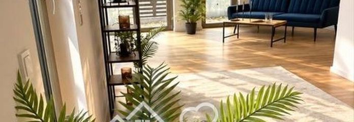 Living con terrazza e carattere da loft, con giardino privato