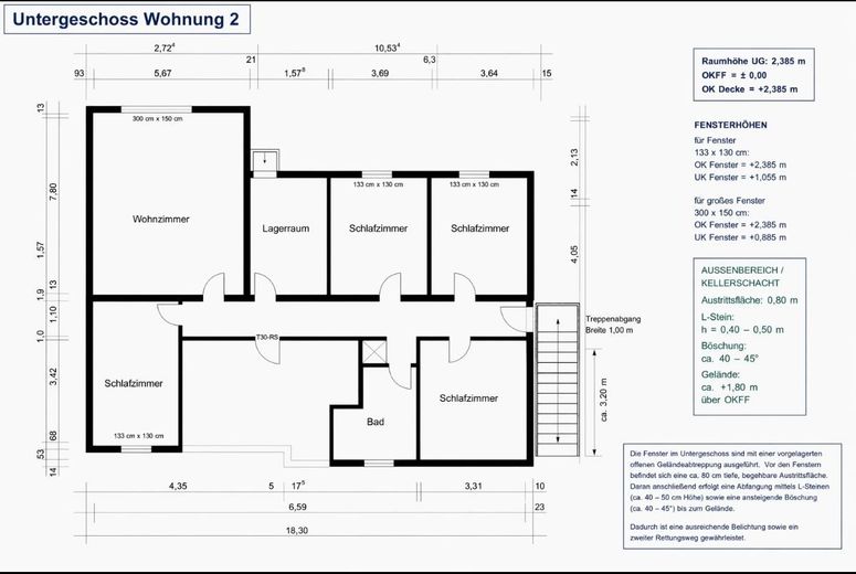 Freistehendes Haus mit Naturgarten (Biotop) und Dachgarten – UG mit geplanter ELW