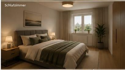 Neubauprojekt – 8 Mietwohnungen (2- und 3- Zimmerwohnungen), neu und modern – Beispiel Schlafzimmer