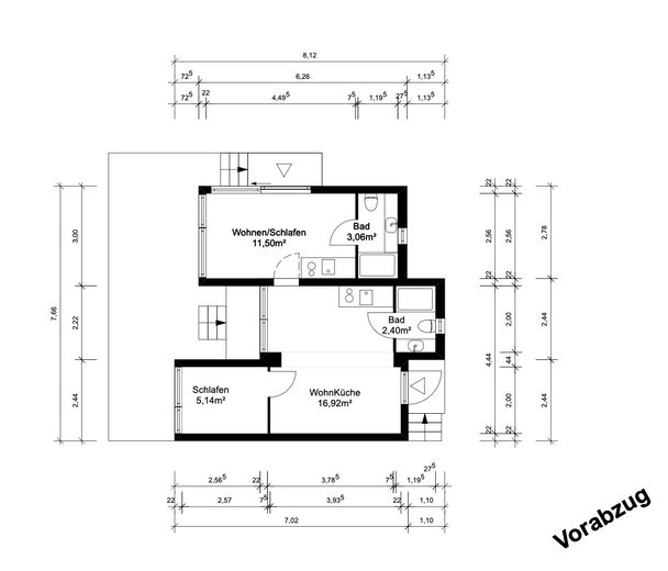 Grundriss Haus 1 + 3