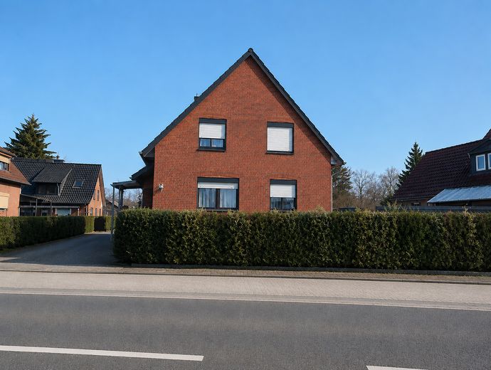 Modernisiertes EFH mit zwei Wohneinheiten auf 1808 qm Grunstück – Vorderansicht