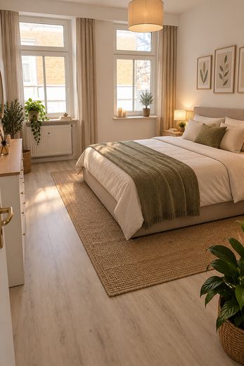 Appartement de 2 pièces fraîchement rénové avec balcon à louer – Schlafzimmer