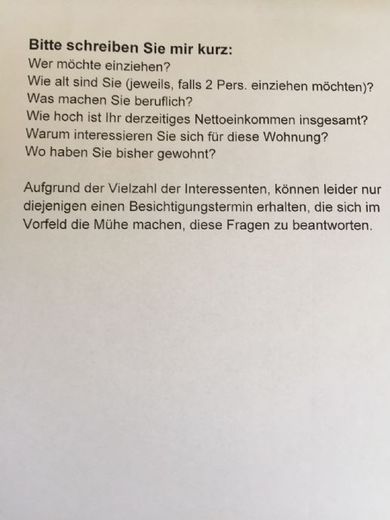 Bitte unbedingt beantworten