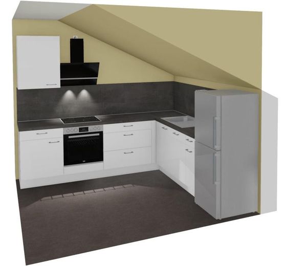 Nuova costruzione all'ultimo piano A+ con loggia, riscaldamento a pavimento, cucina attrezzata, wallbox possibile, costi di riscaldamento inclusi – Küche