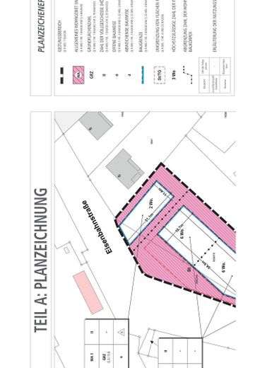 Auszug B-Plan - Maße Baufeld 