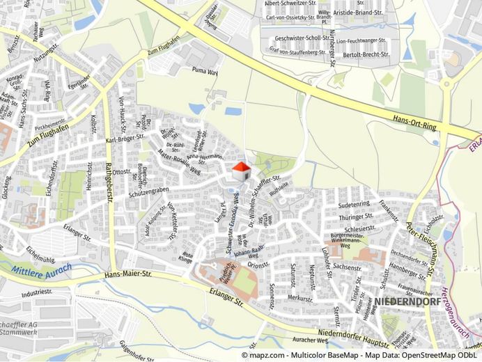 Solides Wohn - und Geschäftshaus in Herzogenaurach – Geolyzer Kartenausschnitt