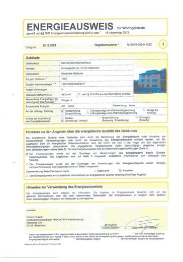 Dachgeshoss Wohnung, Immengarten 34 – Energieausweis Immengarten 34-0001