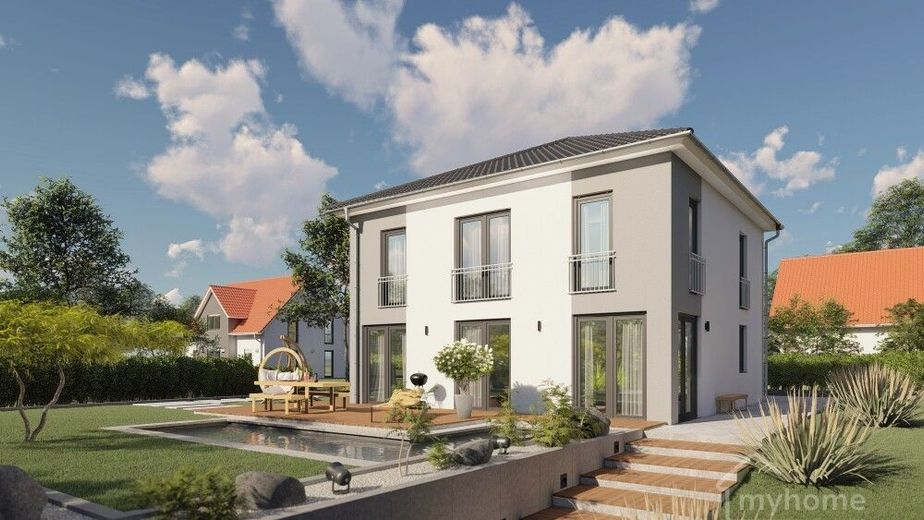 ToskanaHaus/Cityvilla in Massivbauweise provisionsfrei vom Bauträger - Bezug in 2027 – Hausansicht Cityvilla 162