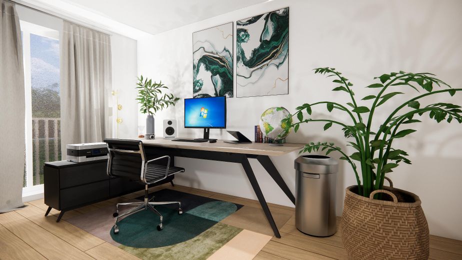 Nowe mieszkanie w Gattendorf, 2 pokoje, winda i balkon – Büro - Arbeitszimmer