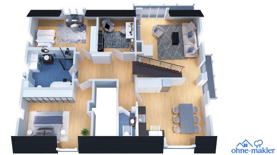 Design-Maisonette (Alleinige Etage) | KfW-A+, Galeria, kominek | blisko S-Bahn Untermenzing – Zdjęcie 26