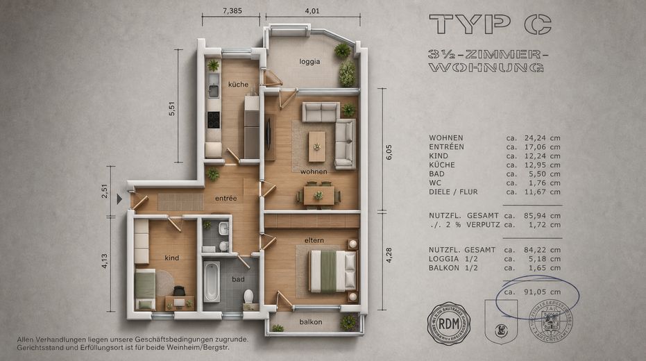 Hochwertig renovierte 3-Zimmer-Eigentumswohnung mit Loggia & Balkon – Erstbezug nach Renovierung – Foto 20