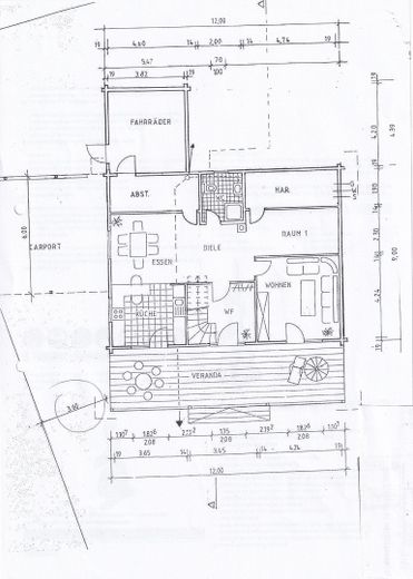 freistehendes Einfamilien, Vollholzhaus, kanadisches Blockhaus ökologische Bauweise, sehr gepflegt – Erdgeschoss