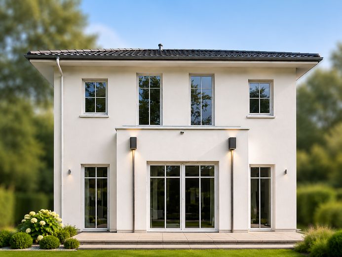 Exklusive Neubau-Stadtvilla am Zeuthener See Dort wohnen, wo andere Urlaub machen – Rückseite - Gartenseite