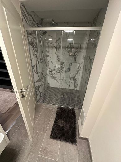 Fully furnished 3-room KfW apartment with kitchen & balcony in a prime location in Wiesbaden Mitte – Master Dusche