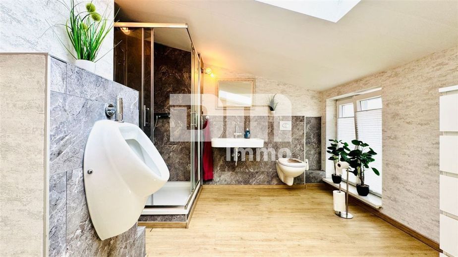 Vielseitiges Immobilien-Ensemble mit 2 modernisierten Haushälften + Carport und Garten/Terrasse – Haus 2 DG Bad / Dusche / Urinal