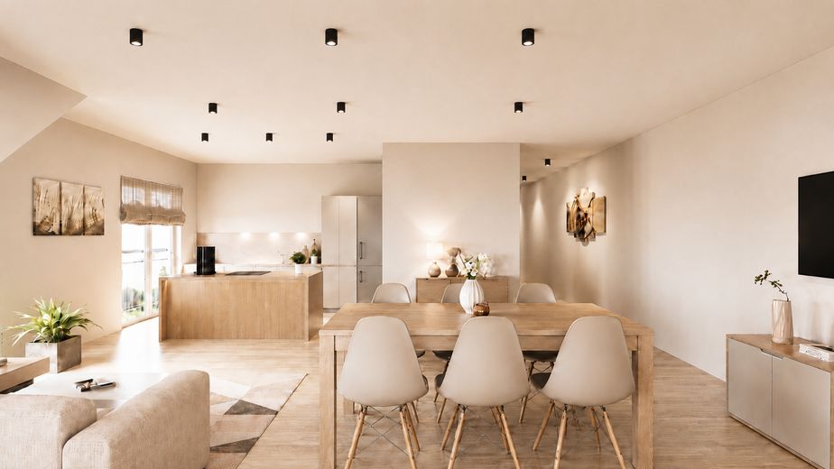 Familienfreundliche 5,5-Zi.-Maisonette in Ergenzingen – Balkon, TG-Stellplatz, ruhige Lage – Visualisierung 1. DG Wohnen