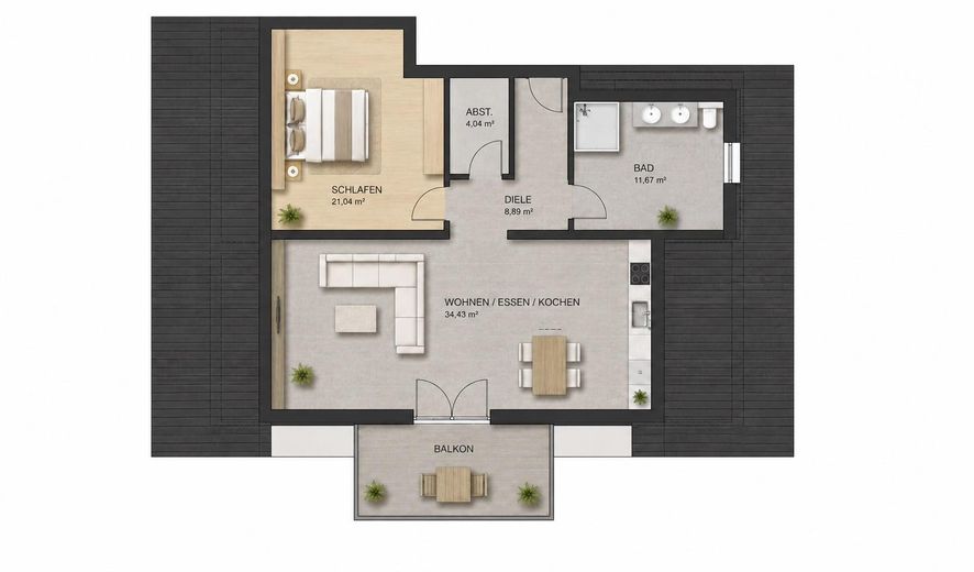 Moderne 73m², 2 ZKB Wohnung mit Balkon + neuer Küche – Foto 16