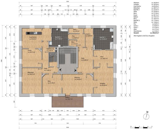 Grundriss 1. OG unmöbliert