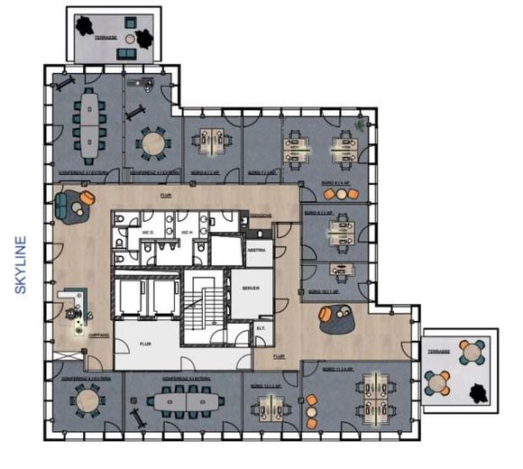 ATIK: Attraktive Büroflächen mitten in Frankfurt - provisionsfrei – 5. OG - 587 m² - Musterplanung