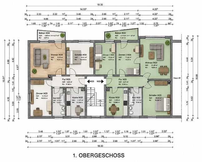 4-Zimmer-Eigentumswohnung 84m² mit Balkon &amp; Fernblick - sofort bezugsfrei in Idar-Oberstein – Grundriss 2D