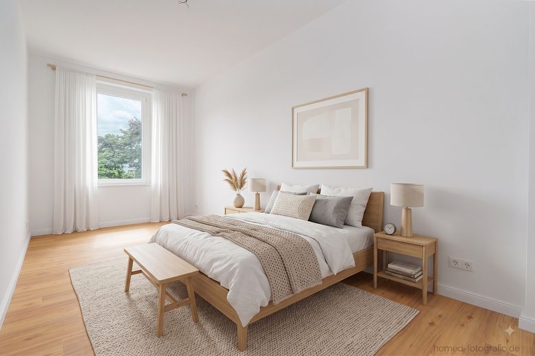 Kernsanierter 3-Zimmer-Altbau in Berlin-Köpenick: Erstbezug mit Wohnküche, Tageslichtbad und Balkon – Zimmer 3 - KI Visualisierung