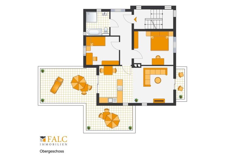 SAARN: Wohnen mit Freiraum - sanierte 3-Zimmer-Wohnung und großzügige Dachterrasse – Grundriss Obergeschoss
