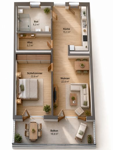 Attraktive 2-Zimmer-Wohnung – barrierefrei, mit Balkon, EBK und herrlicher Aussicht – Foto 8