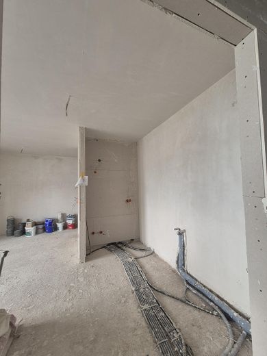 Wohnung im Bau, stadtnah im Hafenquartier Graf Bismark mit Balkon am Yachthafen/Kanal für 2 Personen – Neubauwohnung 28 Küchenbereich