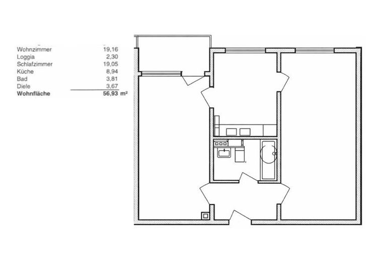 Grundriss inkl. Wohnfläche