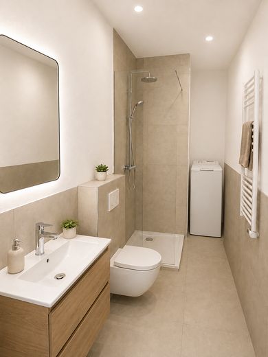 Provisionsfrei: Möblierte WG-Wohnung in Nürnberg-Südstadt | 6,0 % Rendite | Erstbezug – Visualisierung Dusch/WC