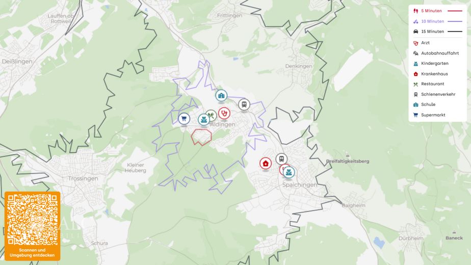 Sofort bezugsfreie 2-Zimmer-Wohnung mit Balkon und Aufzug in Aldingen – Mikro Lageplan