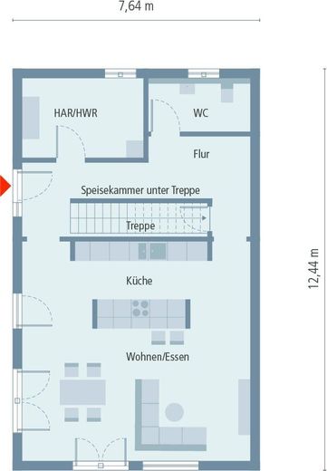 in besonderer Aussichtslage Baupartner gesucht Doppelhaushälfte mit dem besonderen Raumkonzept – Grundriss_EG_Doppelhaus 05
