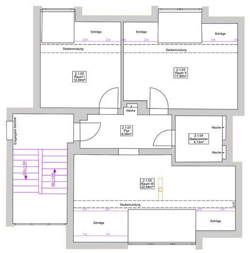 Elegante mansarda ristrutturata in stile moderno - Possibilità di ampliamento a maisonette con terrazza sul tetto – Grundriss