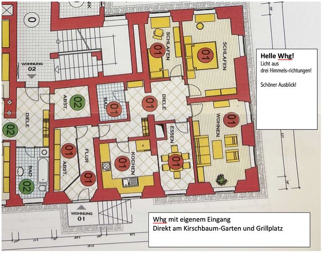 Apartament zamkowy nad Jeziorem Bodeńskim – osobne wejście, szybki internet do pracy z domu, dostępny od zaraz – Original Grundriss