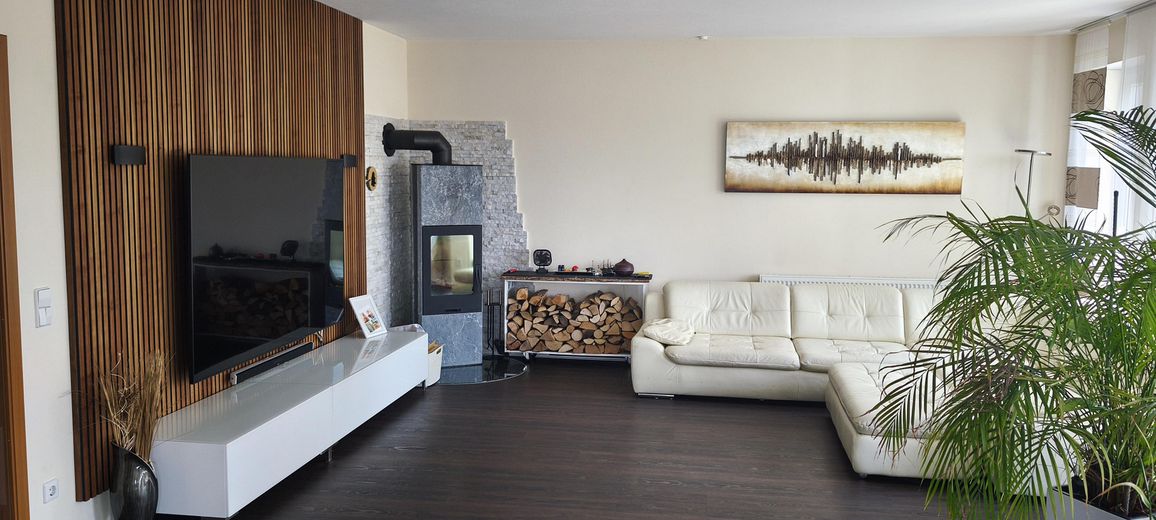 Detached single-family house with granny flat in an unobstructed location on the edge of town – Wohnzimmer