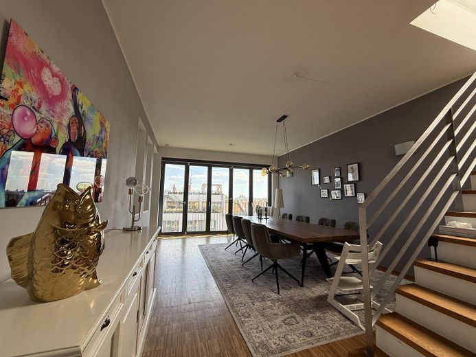 Luxury Penthouse Maisonette with Private Rooftop Terrace & Spectacular 360° Berlin Skyline Views – Living / Dining Area