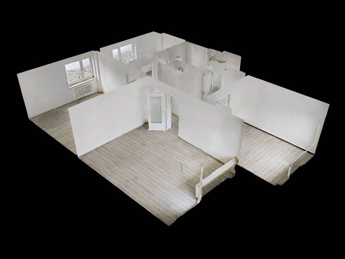 Luminoso appartamento di 3 locali con BALCONE e cucina spaziosa a Duisburg-Marxloh – 3D-Ansicht Grundriss