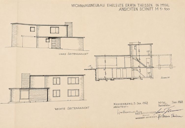 House with large plot in Wassenberg - plenty of potential for craftsmen – Ansichten Schnitt
