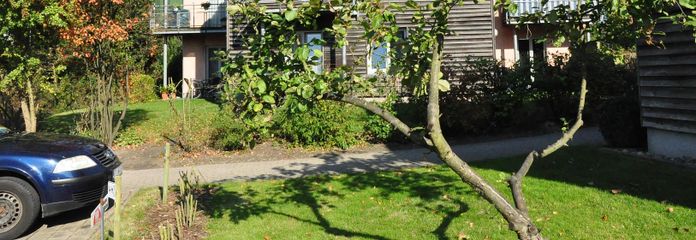 Lauenburg City Center Apartment in a Garden – Aufsicht auf Balkon