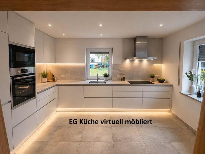 1-gezinshuis in 93333 Neustadt/Do (bj 2003), 120m² woonoppervlakte, 532m² grond en dubbele garage – EG Küche virtuell möbliert