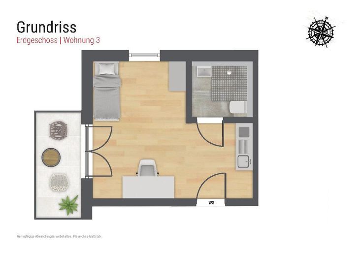 Studentenwohnung möbliert mit "All-In" Miete in Augsburg, Neubau – Grundriss