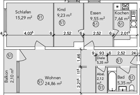 Schöne 3,5 Zimmer Wohnung mit Balkon – Foto 5