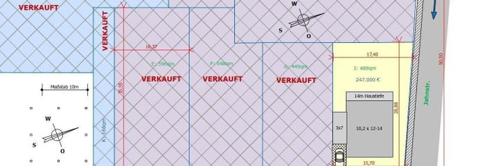 Parzelle mit Größe + Preis