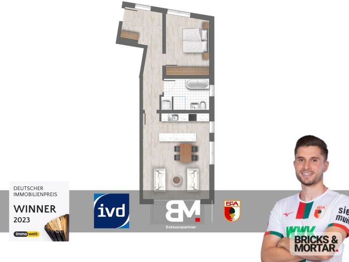 Zwei-Zimmer Wohnung im 1.OG mit Balkon – Foto 1
