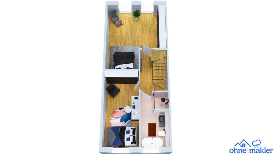 Modernes Reihenmittelhaus mit Garten und Dachterrasse in Berlin-Lichtenrade – OG