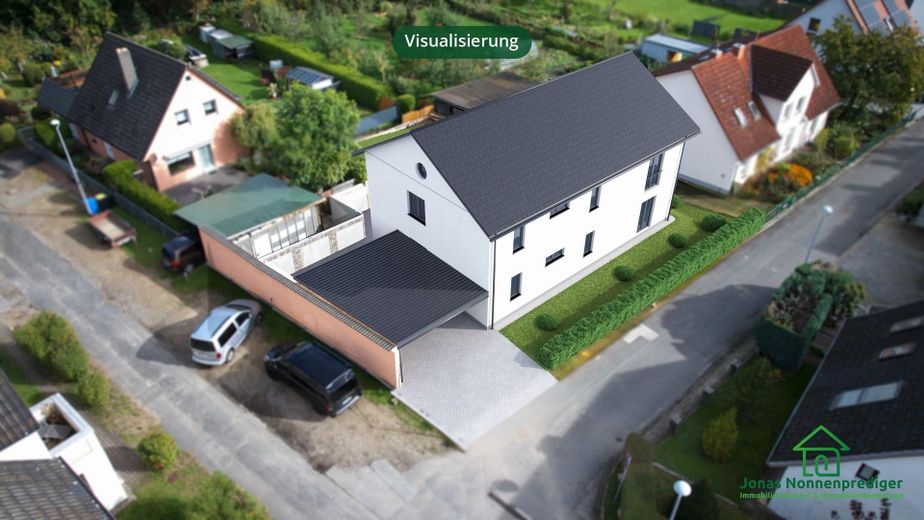 Baugrundstück mit Baugenehmigung für ein Wohnhaus mit 2 WE - für den Käufer provisionsfrei – Visualisierung: Zufahrt