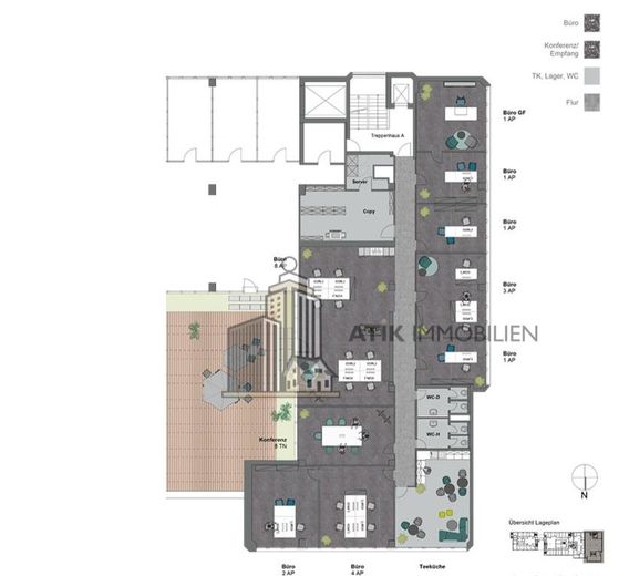 ATIK: Attraktive Büroflächen mit Dachterrassen und Loft-Ambiente in Dreieich – Grundriss 4.OG