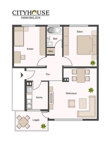 CITYHOUSE: Moderne, sanierte Wohnung mit Balkon zum Wohlfühlen – Grundriss