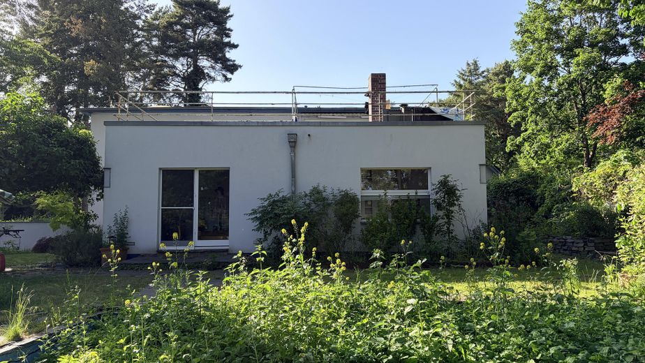 Traumhafte zeitgenössische Immobilie in der ruhigen Villenkolonie Kleinmachnow – Außenansicht Osten