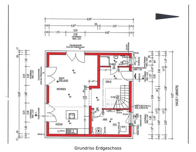 Yeni değerinde masif yapı ev (A+) – ısı pompası, tasarım mutfak ve Wallbox ile, Kulmbach – Grundriss EG
